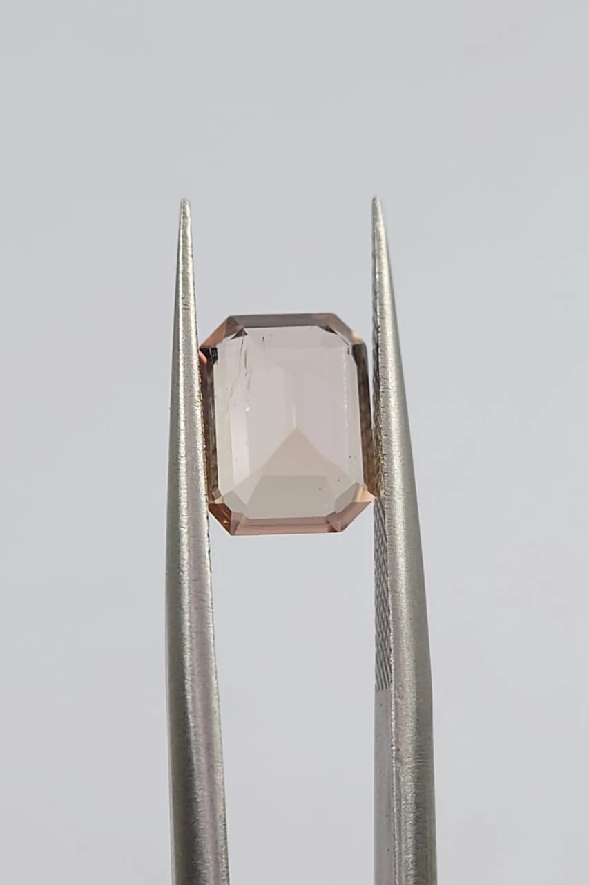 2ct Natural Peach Tourmaline Emerald Cut Loose Gemstone From Afghanistan — view 2